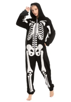 Adult Skeleton Hooded Onesie 15 Adult Skeleton Hooded Onesie -Forplay Shop adult onesies hooded skeleton alt 4
