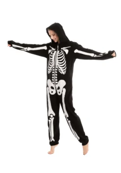 Adult Skeleton Hooded Onesie 16 Adult Skeleton Hooded Onesie -Forplay Shop adult onesies hooded skeleton alt 5