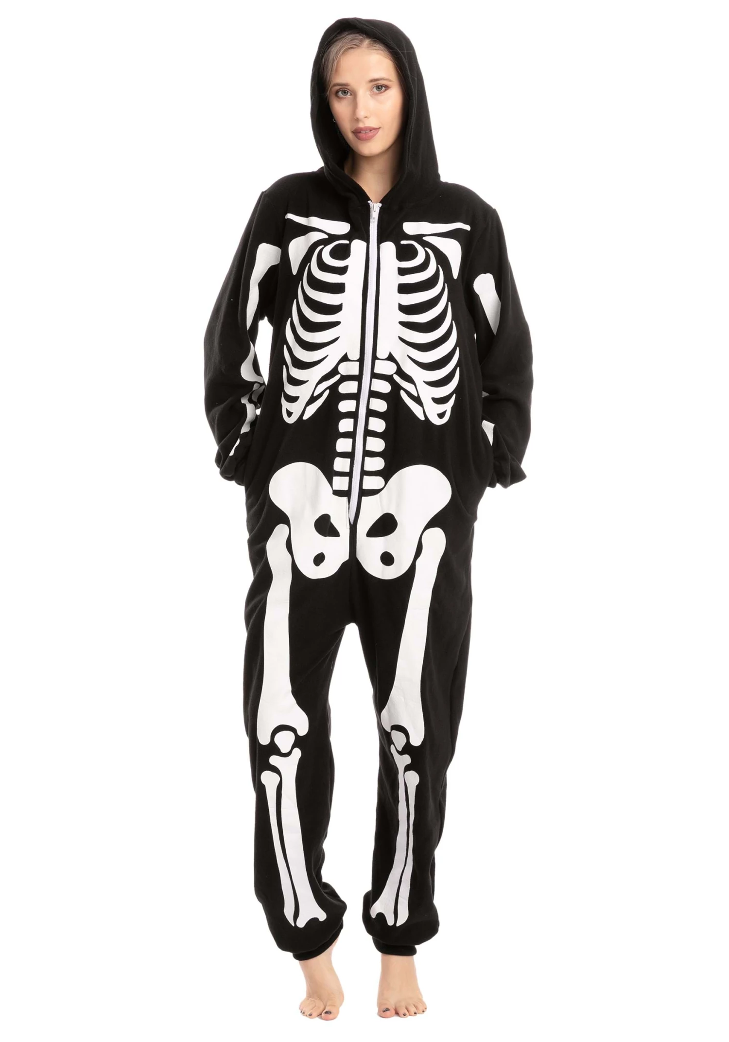 Adult Skeleton Hooded Onesie 7 Adult Skeleton Hooded Onesie - Image 7