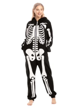 Adult Skeleton Hooded Onesie 18 Adult Skeleton Hooded Onesie -Forplay Shop adult onesies hooded skeleton alt 7