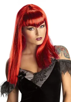 Red Glitter Adult Vampire Wig