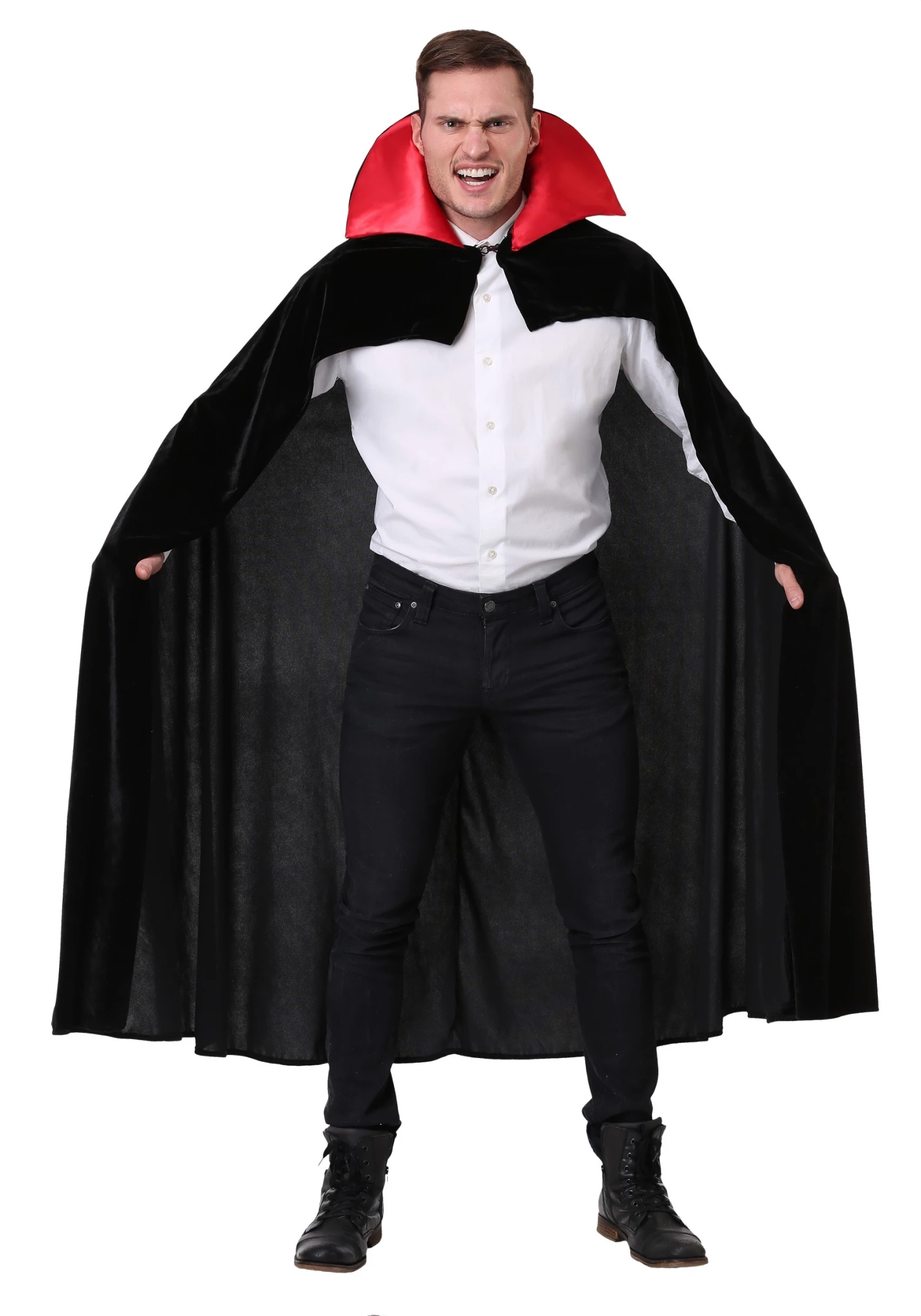 Adult Red Vampire Cloak Costume 1 Adult Red Vampire Cloak Costume