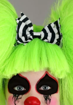 Neon Green Creepy Clown Wig For Girls -Forplay Shop creepy clown green wig alt 2