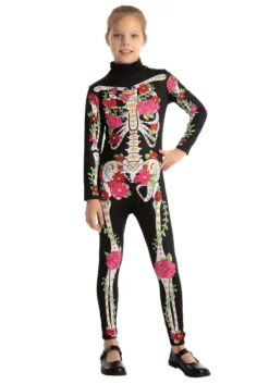 Floral Skeleton Costume For Girls