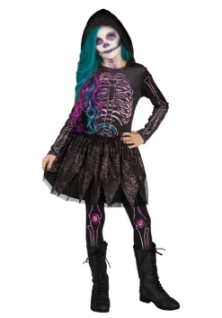 Fun World Girls Galaxy Skeleton Costume