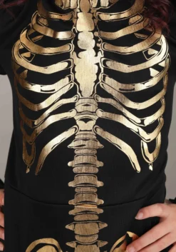Girl's Gilded Skeleton Costume Dress -Forplay Shop girls gilded skeleton dress costume alt 3