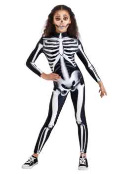 Girl's Skeleton Jumpsuit Costume