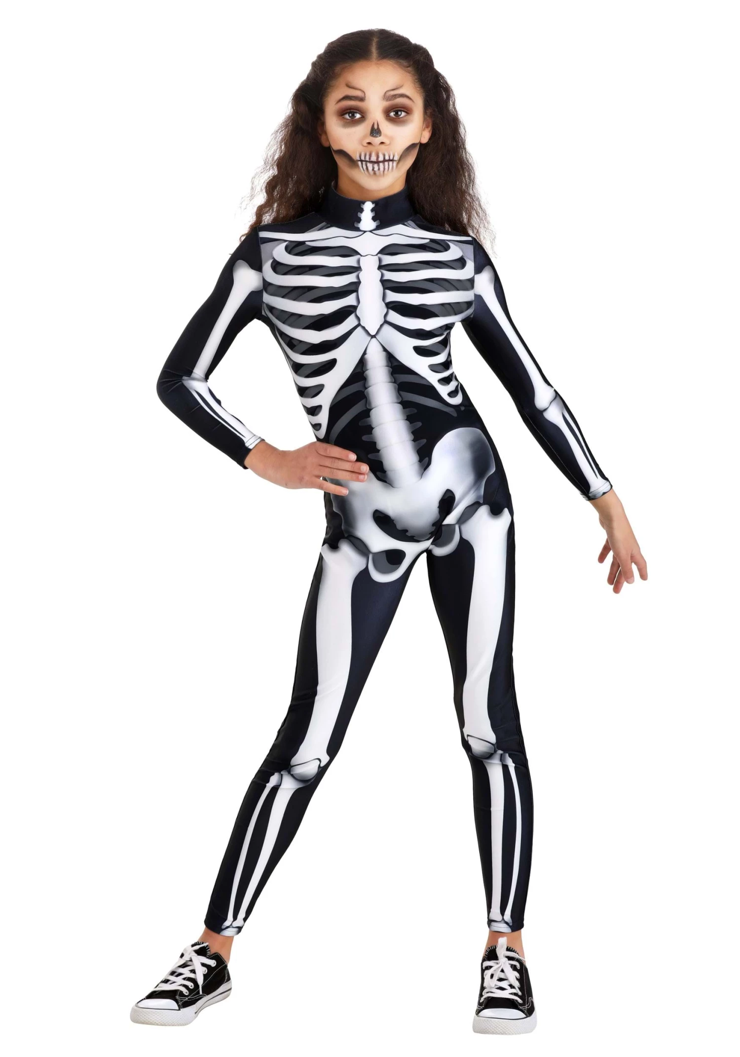 Girl's Skeleton Jumpsuit Costume 1 Girl's Skeleton Jumpsuit Costume