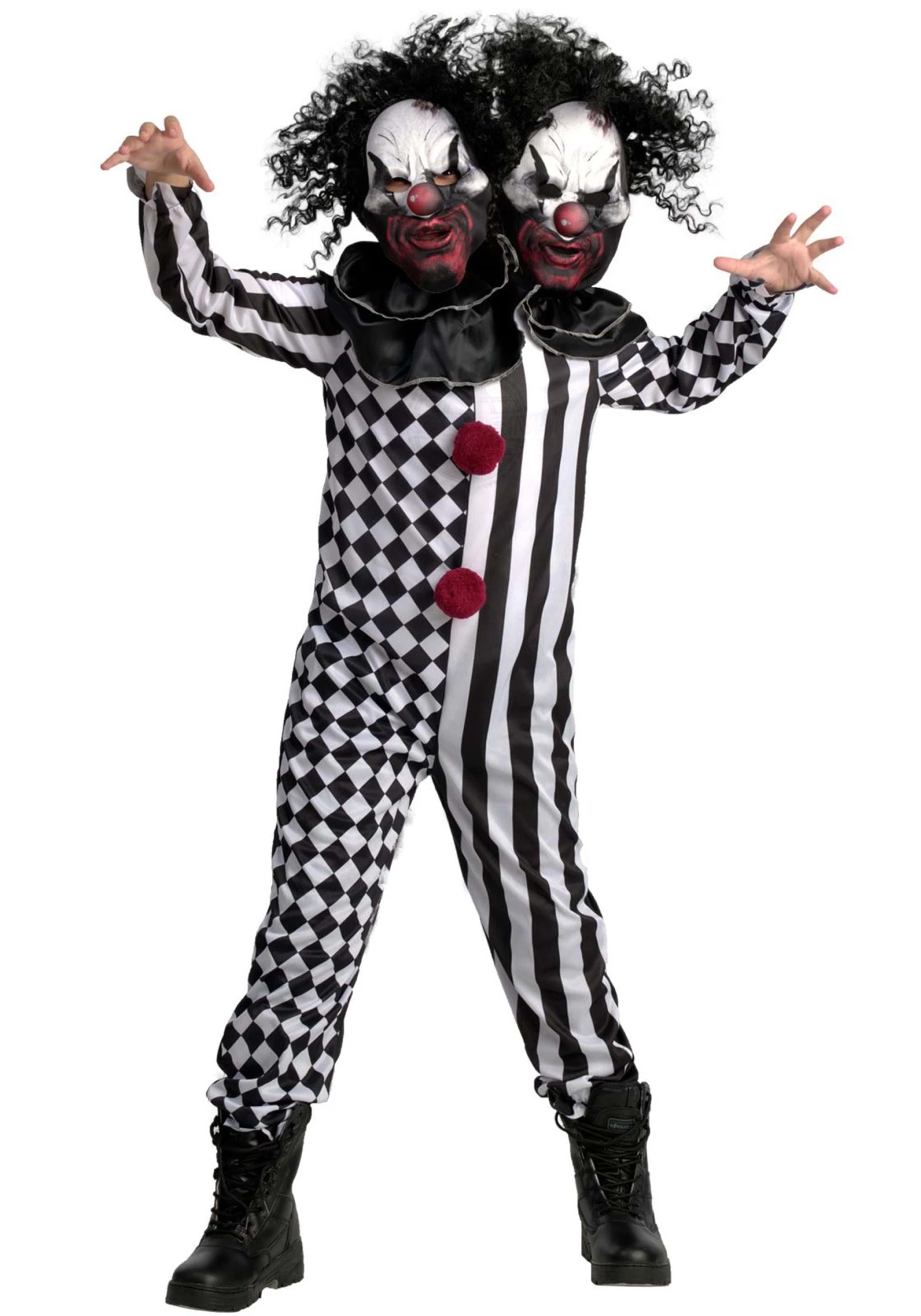 Two-Headed Clown Costume For Kids 1 Two-Headed Clown Costume For Kids