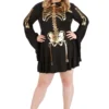 Women's Plus Size Gilded Skeleton Costume Dress