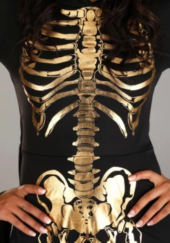 Women's Plus Size Gilded Skeleton Costume Dress 7 Women's Plus Size Gilded Skeleton Costume Dress -Forplay Shop plus size womens gilded skeleton dress costume alt 3
