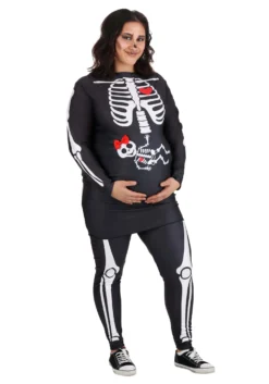 Plus Size Maternity Skeleton Costume For Women