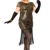 Art Deco Plus Size Flapper Dress Costume For Women