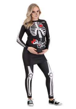 Maternity Pregnant Skeleton Costume For Women