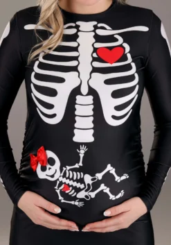 Maternity Pregnant Skeleton Costume For Women -Forplay Shop womens maternity skeleton costume alt 2