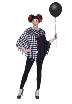 Fun World Women's Scary Clown Poncho Costume