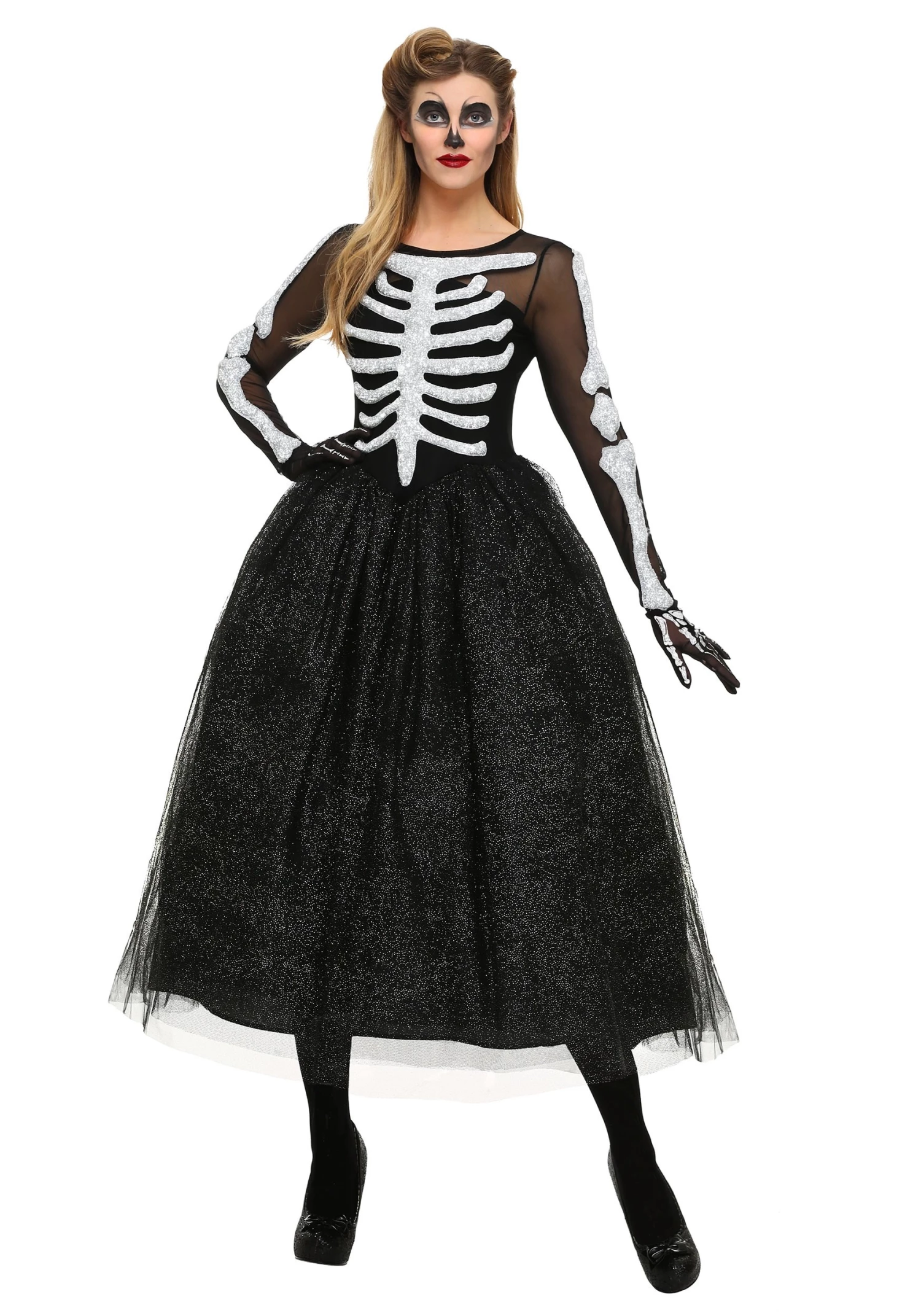 Women's Skeleton Beauty Costume 1 Women's Skeleton Beauty Costume