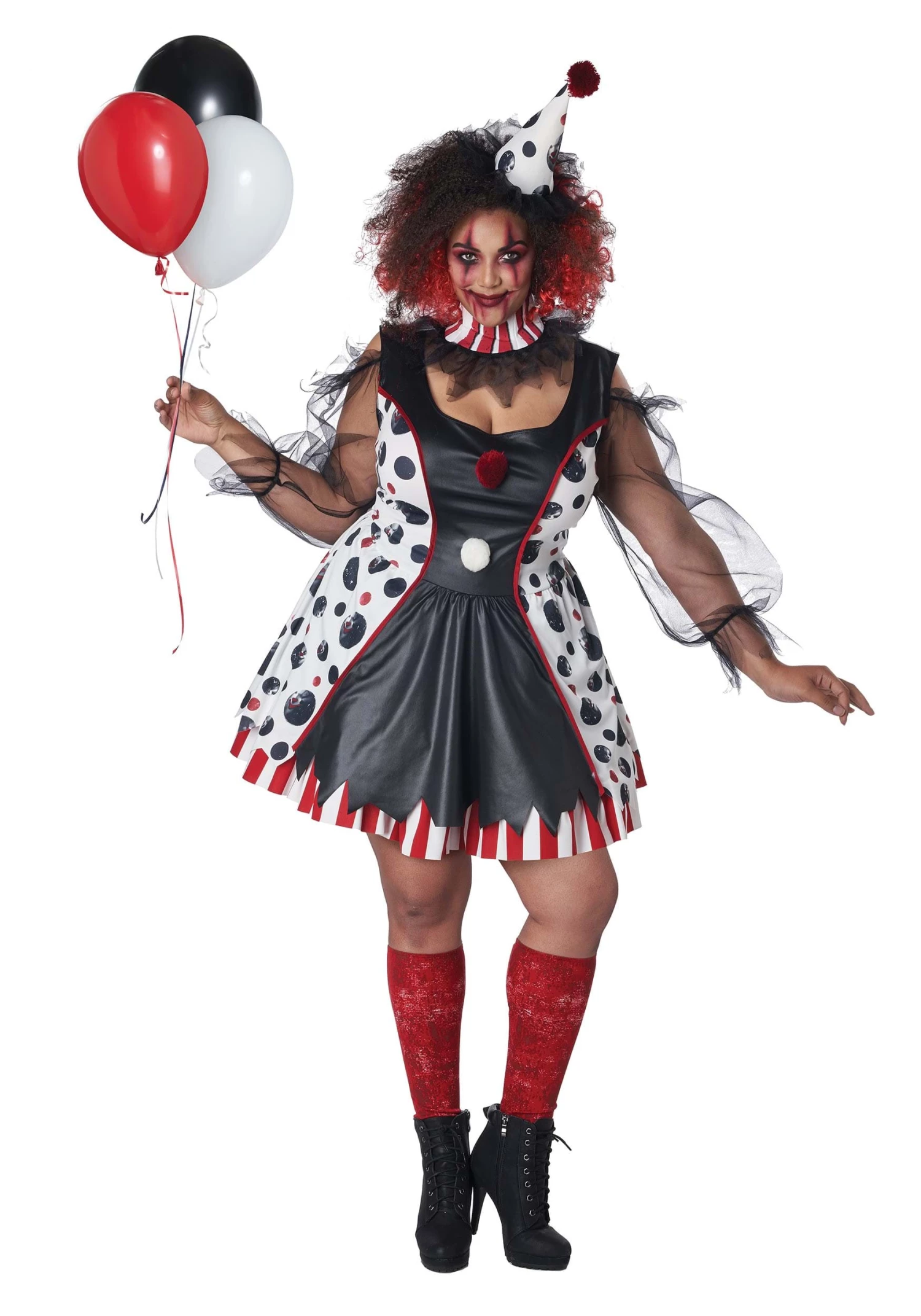 Plus Size Women's Twisted Clown Costume 1 Plus Size Women's Twisted Clown Costume